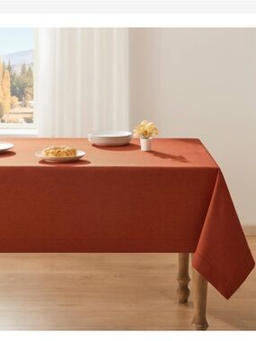 Classic TABLECLOTH Heavyweight Washable Rectangular 52x70” - DARK ORANGE